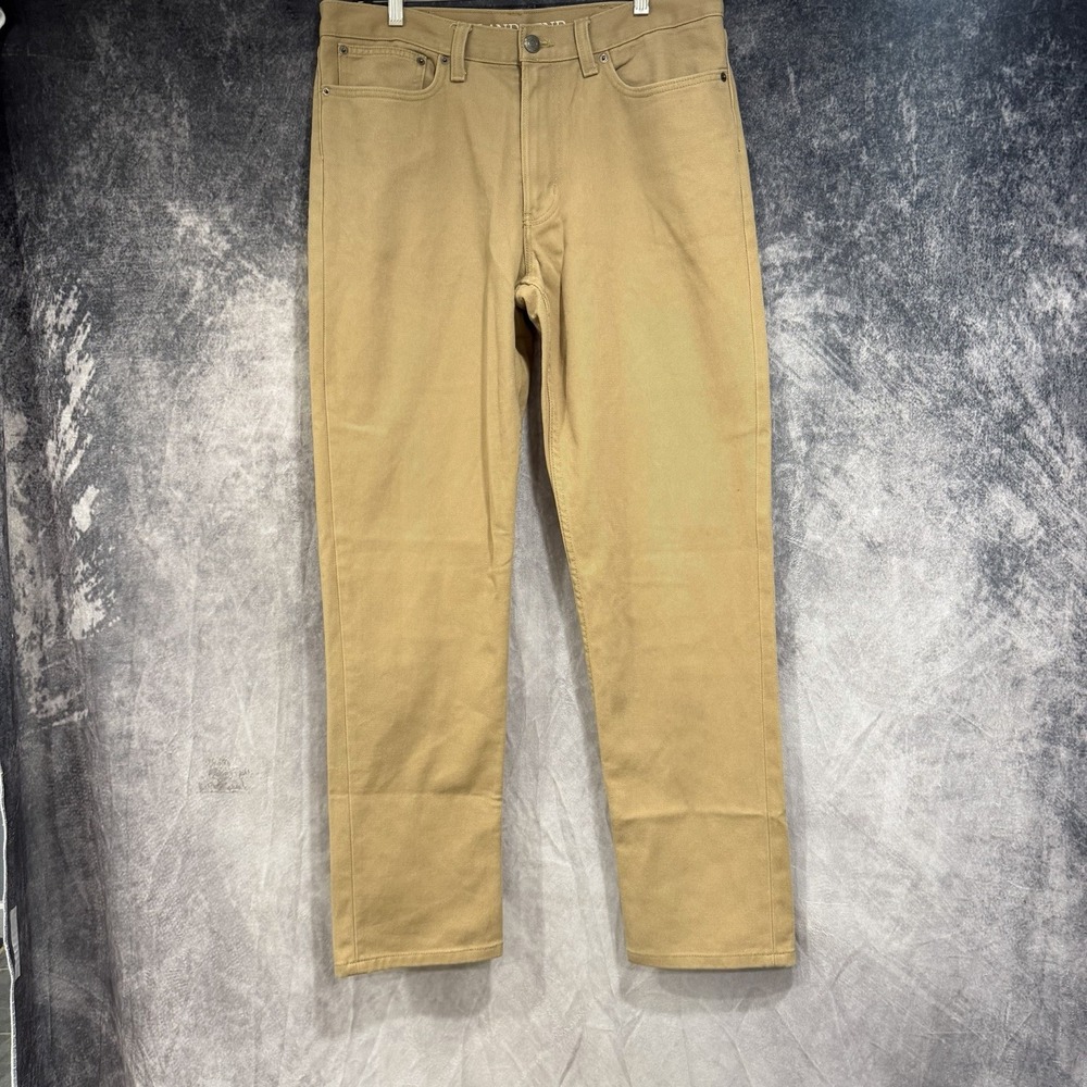 Lands End Men’s 36x32 Traditional Fit Khaki Pants Tan Cotton Twill 5-Pocket